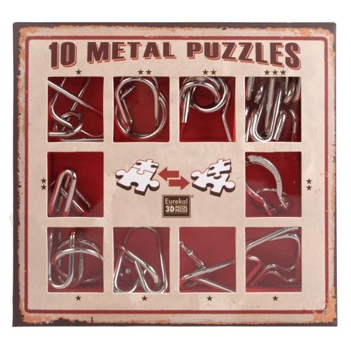 10 Metal Puzzle Red | Червоний набір головоломок 473358 фото
