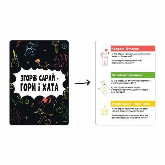 Настільна мовна гра Згорів сарай, гори і хата фото