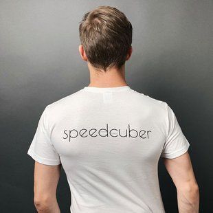 Футболка фирменная от Евгения Бондаренко Speedcuber белая фото