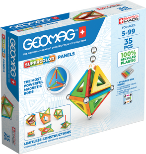Geomag Supercolor Panels 35 деталей | Магнітний конструктор Геомаг 377 фото