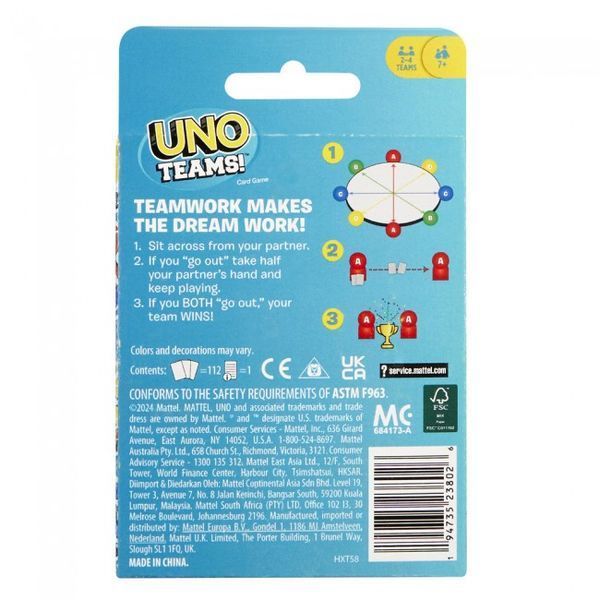 Настольная карточная игра UNO Команды фото