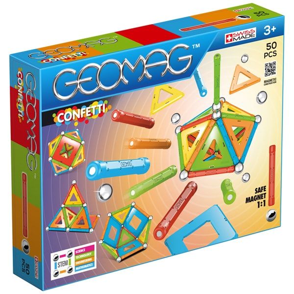 Geomag Confetti 50 деталей | Магнитный конструктор Геомаг PF.515.352.00 фото