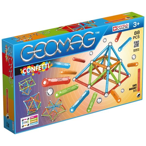 Geomag Confetti 88 деталей | Магнітний конструктор Геомаг PF.515.353.00 фото