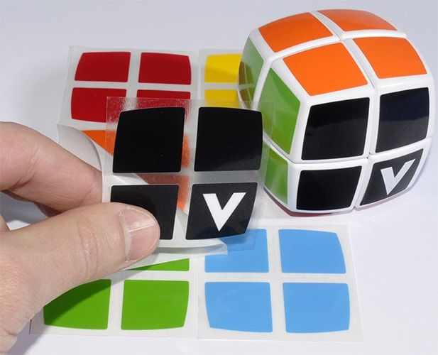 Стікери 2x2 | V-CUBE наліпки круглі / чорна сторона sticker2x2 фото