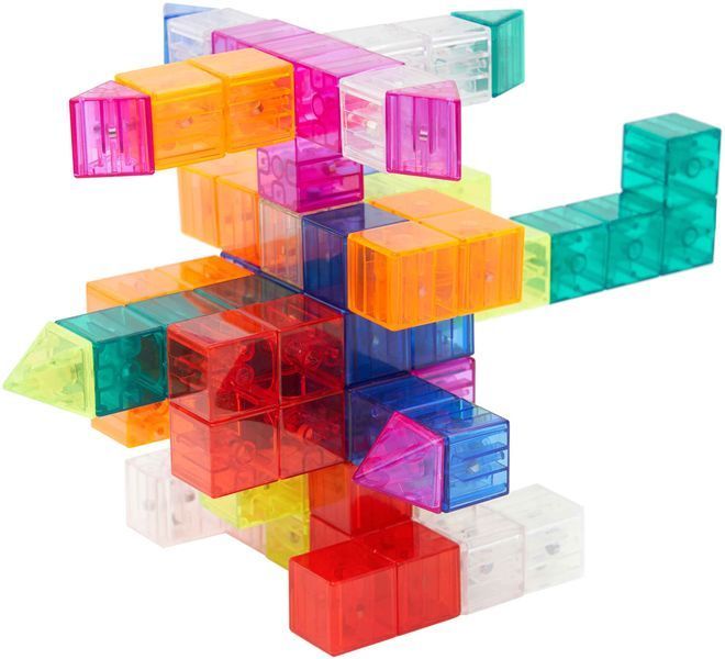 YJ Magnetic Cube Blocks | Развивающая игрушка магнитные блоки с задачами 34 детали фото