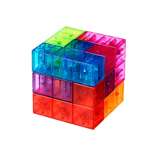 YJ Magnetic Cube Blocks | Развивающая игрушка магнитные блоки с задачами 7 деталей YJ9001 фото