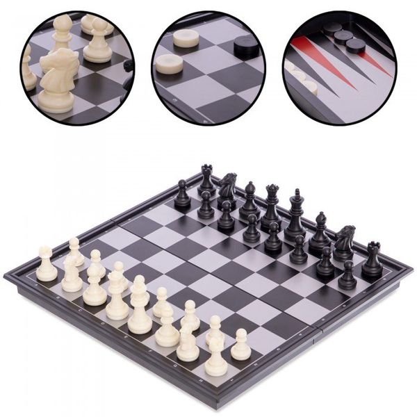 3 в 1: Магнитные шахматы, нарды, шашки QX56810 QX56810 фото