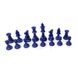 Шахматный набор: доска сине-бежевая, мешочек, фигуры без утяжелителя бело-синие E685 фото 4