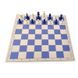 Шахматный набор: доска сине-бежевая, мешочек, фигуры без утяжелителя бело-синие E685 фото 6