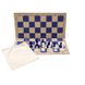 Шахматный набор: доска сине-бежевая, мешочек, фигуры без утяжелителя бело-синие E685 фото 10