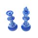 Шахматный набор: доска сине-бежевая, мешочек, фигуры без утяжелителя бело-синие E685 фото 8