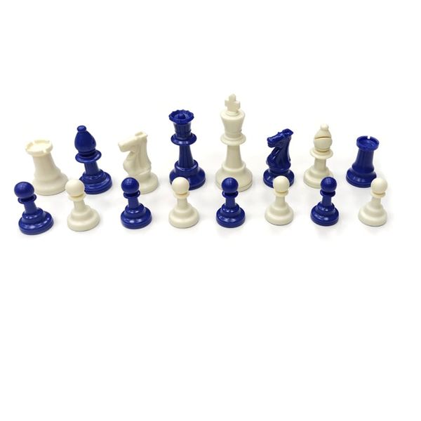Шаховий набір: дошка, фігури легкі, мішечок для зберігання біло-блакитні old E682 фото