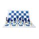 Шаховий набір: дошка, фігури легкі, мішечок для зберігання біло-блакитні old E682 фото 5