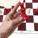Шаховий набір: дошка, фігури легкі, мішечок для зберігання біло-червоні E681 фото 5