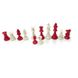 Шаховий набір: дошка, фігури легкі, мішечок для зберігання біло-червоні E681 фото 8