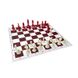 Шаховий набір: дошка, фігури легкі, мішечок для зберігання біло-червоні E681 фото 3