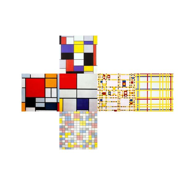 V-CUBE 3х3 Mondrian flat | Мондриан V-CUBE Кубик 3x3 плоский 00.0164 фото