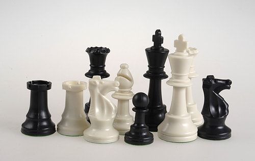 Шахматные фигури Стаунтон 97 мм, пластик утяжеленные E211 фото
