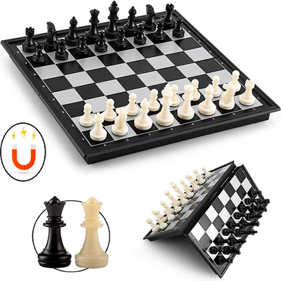 Шахматы магнитные черно-белые размер доски 36x36 см 4912-B фото