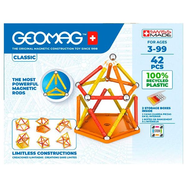 Geomag Classic Recycled 42 деталі | Магнітний конструктор Геомаг Еко 271 фото