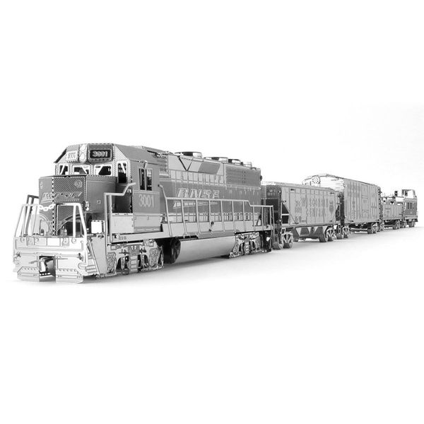 Metal Earth 3d Freight Train | Набор Грузовой поезд с вагонами MMG104 фото
